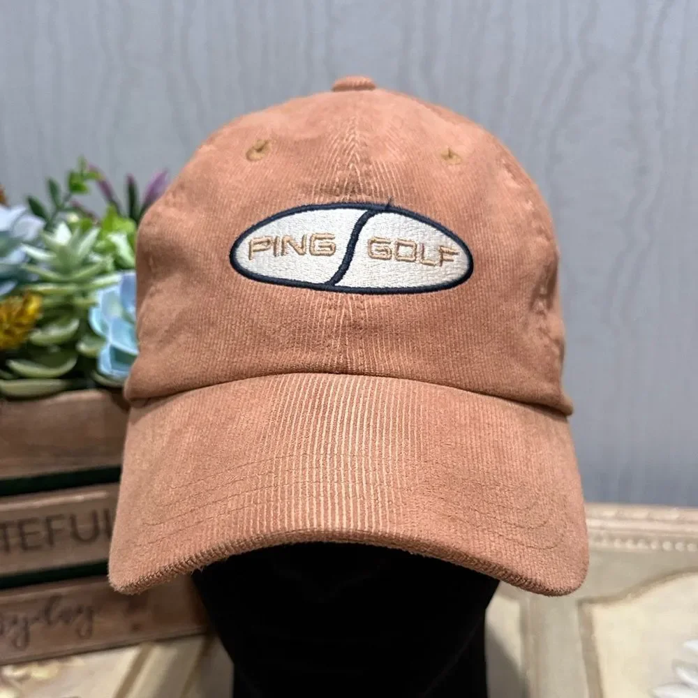 Vintage Ping Golf Corduroy Hook and Loop Adjustable Cap Hat Unisex